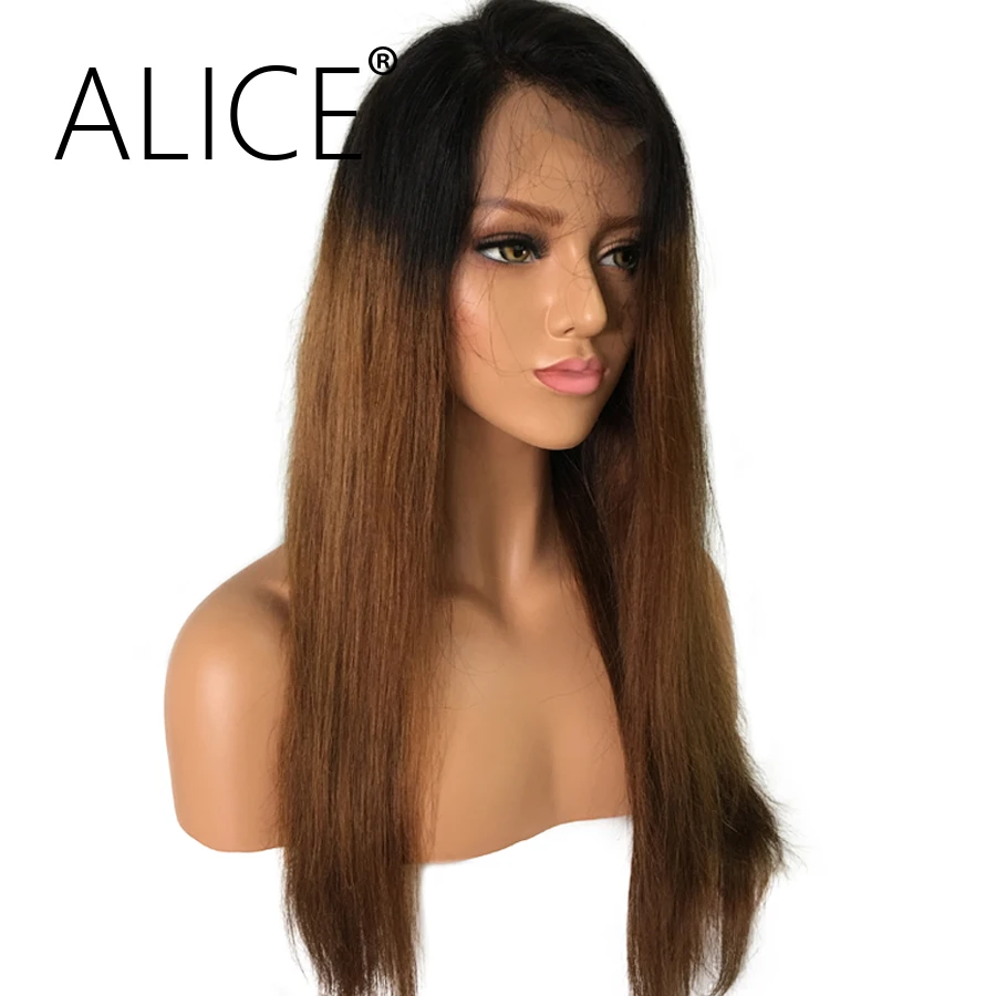 ALICE Hair 150 Density Ombre Color Lace Front Human Hair Wigs With Baby Hair (5)