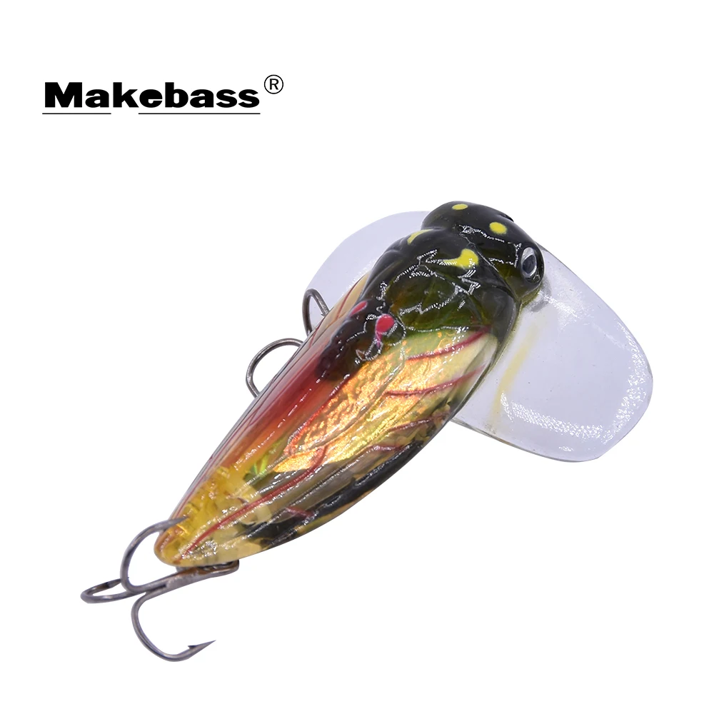 Makebass 5 см 7 гр катушка для ловли привлекает насекомых в виде цикады из Topwater искусственные жесткие приманки