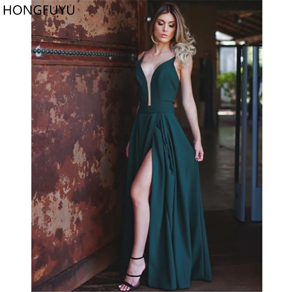 HONGFUYU 2019 Sexy Emerald Green Prom Dresses Plunging Deep V Neck Party Gowns with Slit Satin A-line Formal Long Evening Dress
HONGFUYU 2019 Sexy Emerald Green Prom Dresses Plunging Deep V Neck Party Gowns with Slit Satin A-line Formal Long Evening Dress