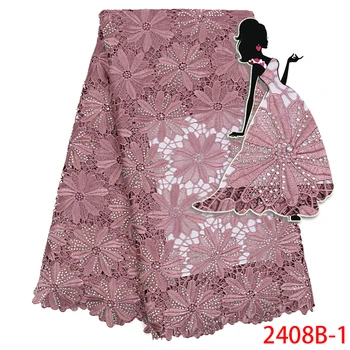 Newest African Water Soluble Chemical Cord Lace Fabric High Quality Guipure Lace Fabric With Stones For Party Dress AMY2408B-1
Newest African Water Soluble Chemical Cord Lace Fabric High Quality Guipure Lace Fabric With Stones For Party Dress AMY2408B-1