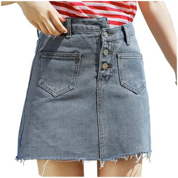 High Waist Denim Women Skirt Female Single Breasted Mini Skirt 2019 Summer Casual New A Word Skirts for Women Saias Femininas
High Waist Denim Women Skirt Female Single Breasted Mini Skirt 2019 Summer Casual New A Word Skirts for Women Saias Femininas