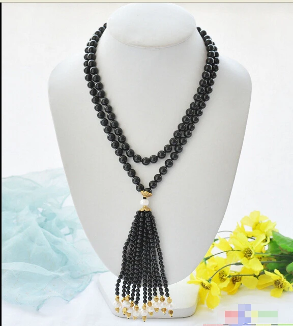 HOT## Wholesale >>>> S1850 40" 8mm black agate bead white round pearl necklace
HOT## Wholesale >>>> S1850 40" 8mm black agate bead white round pearl necklace
