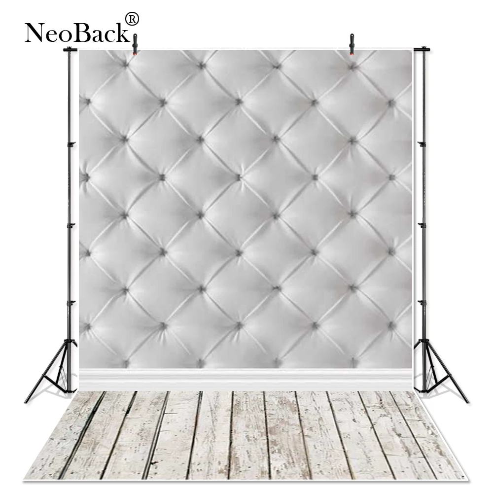NeoBack 3x5ft из серой стеганной кожи стена деревянный пол для костюмированного