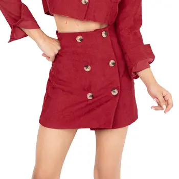 New 2019 Women High Waist Double Breasted Suede Leather Skirts Red/Yellow Cute Preppy Short Skirts
New 2019 Women High Waist Double Breasted Suede Leather Skirts Red/Yellow Cute Preppy Short Skirts