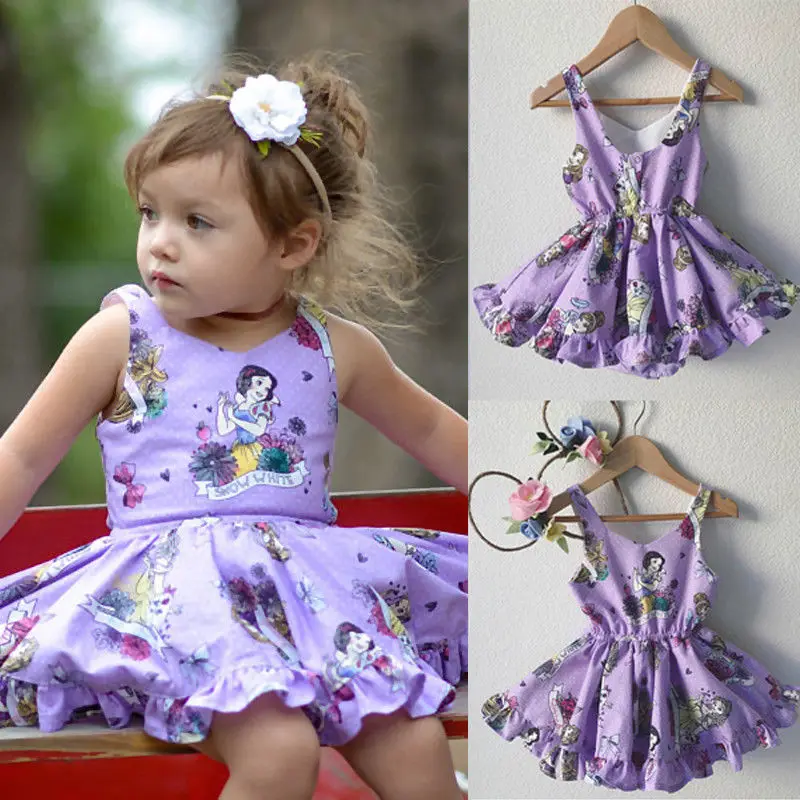 USA Newborn Toddler Baby Girls Floral Dress Princess Party Tutu Dresses Sundress