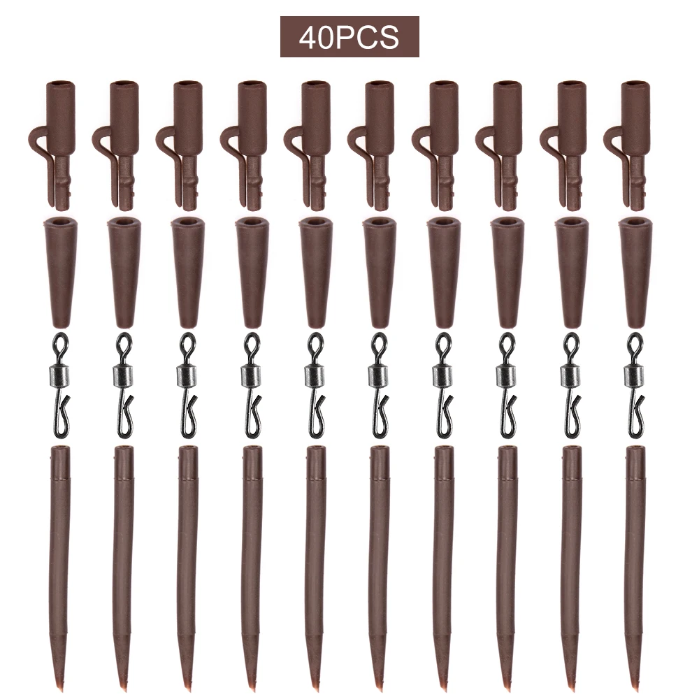 4 SetsRolling Swivels Fishing Sleeves 40pcs Terminal Carp Fishing Safety Clips with Pins Tail Rubber Tubes Quick Change
4 SetsRolling Swivels Fishing Sleeves 40pcs Terminal Carp Fishing Safety Clips with Pins Tail Rubber Tubes Quick Change