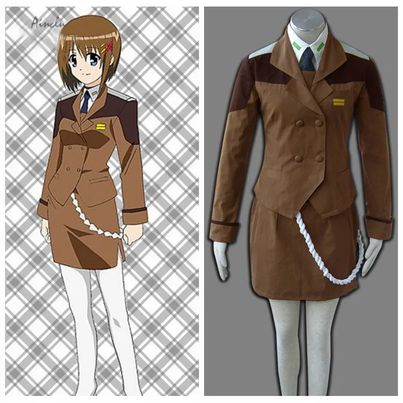 Ainclu Magical Lyrical Nanoha Anime Female Army Uniform Girls Halloween Cosplay Costume Customize for plus size adults
Ainclu Magical Lyrical Nanoha Anime Female Army Uniform Girls Halloween Cosplay Costume Customize for plus size adults