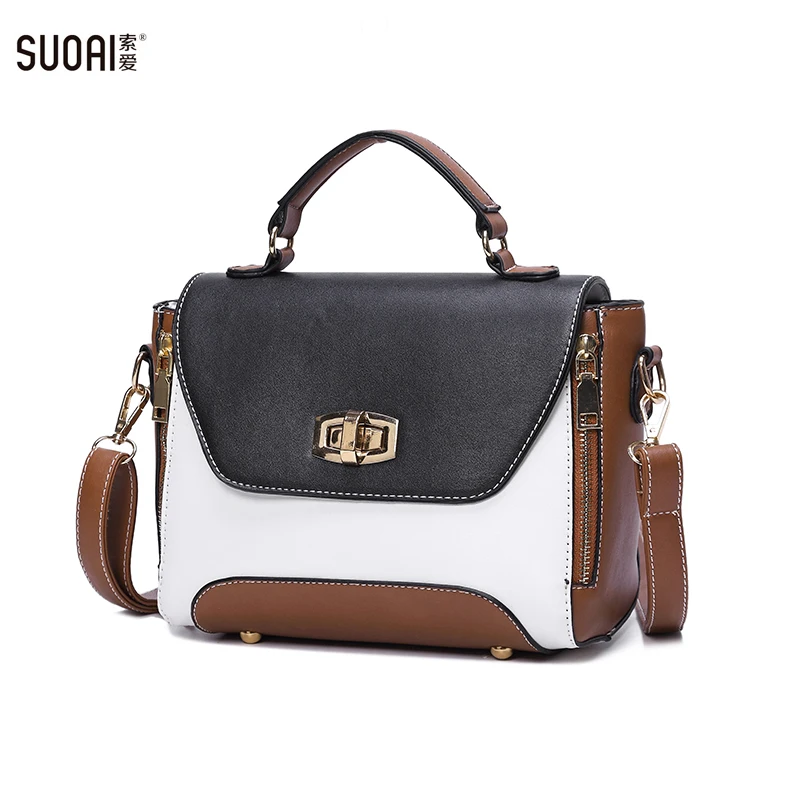 SUOAI Women New Handbags Fashion Panelled Pu Shoulder Bags Casual Female Satchels
SUOAI Women New Handbags Fashion Panelled Pu Shoulder Bags Casual Female Satchels