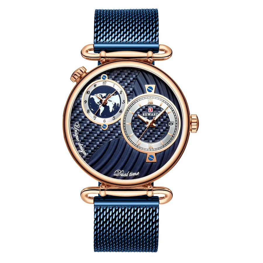 2019 Fashion Men's Business Watch Ultra-thin Multiple Time Zone Watches Men Luxury Stainless Steel Strap Quartz Wristwatch Blue
2019 Fashion Men's Business Watch Ultra-thin Multiple Time Zone Watches Men Luxury Stainless Steel Strap Quartz Wristwatch Blue