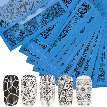 Pandox 18pcs Nail Sticker Black Water Decal Set Sexy Lace Flower for DIY Slider Tip nail Styling Tool Nail Decoration
Pandox 18pcs Nail Sticker Black Water Decal Set Sexy Lace Flower for DIY Slider Tip nail Styling Tool Nail Decoration