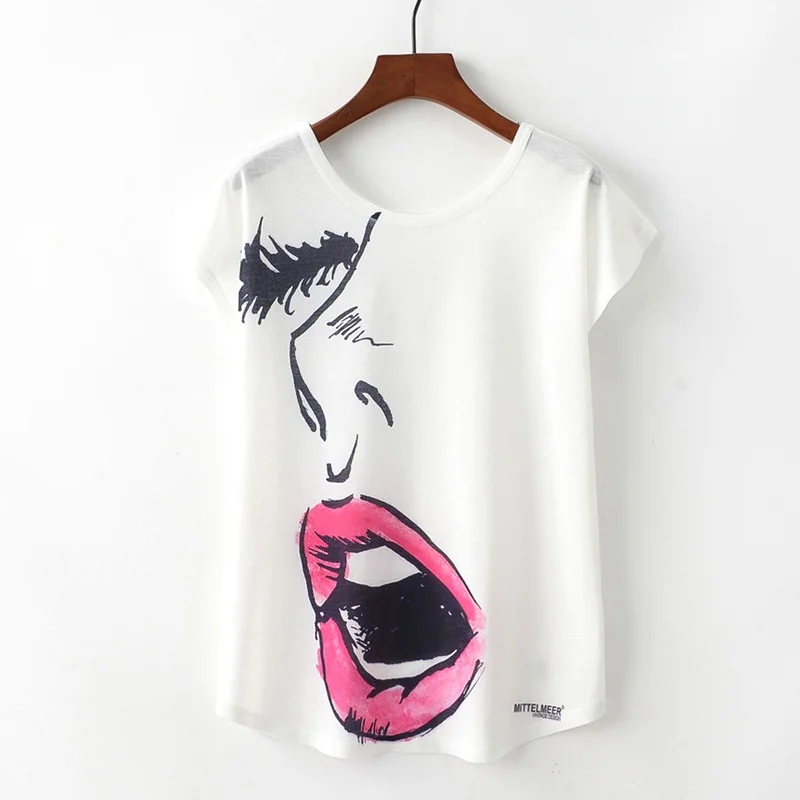 KaiTingu Summer Novelty Women T Shirt Harajuku Kawaii Cute Style Lips Mouth Print T-shirt Short Sleeve O-neck Tops Size M L XL
KaiTingu Summer Novelty Women T Shirt Harajuku Kawaii Cute Style Lips Mouth Print T-shirt Short Sleeve O-neck Tops Size M L XL