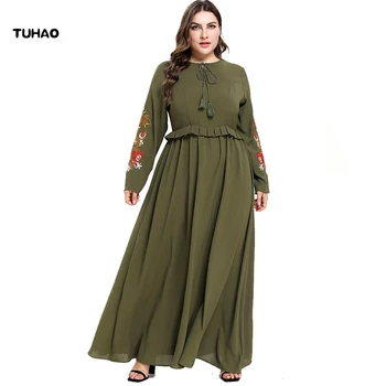 TUHAO PLUS SIZE 4xl 3xl WOMEN Vintage Dress 2019 Autumn Winter Floral Embroidery Women Muslim Dresses Arab Abaya Robe LZ93
TUHAO PLUS SIZE 4xl 3xl WOMEN Vintage Dress 2019 Autumn Winter Floral Embroidery Women Muslim Dresses Arab Abaya Robe LZ93