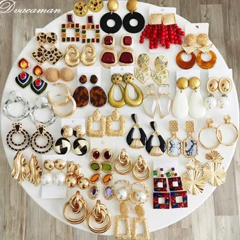 Dvacaman Fashion ZA Multi-Color Alloy Drop Earrings for Women Gold Color Metal Statement Earrings Wedding Party Jewelry Bijoux 
Dvacaman Fashion ZA Multi-Color Alloy Drop Earrings for Women Gold Color Metal Statement Earrings Wedding Party Jewelry Bijoux