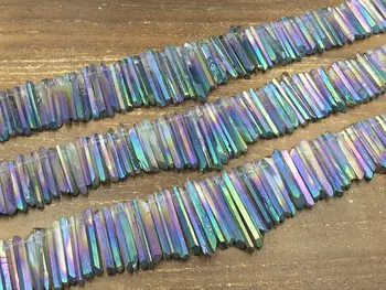 Gray Titanium Rainbow Quartz Crystal Point Stick Beads Graduated Top Drilled AAA Slender Raw Quartz Crystals beads supplies 3-6x
Gray Titanium Rainbow Quartz Crystal Point Stick Beads Graduated Top Drilled AAA Slender Raw Quartz Crystals beads supplies 3-6x