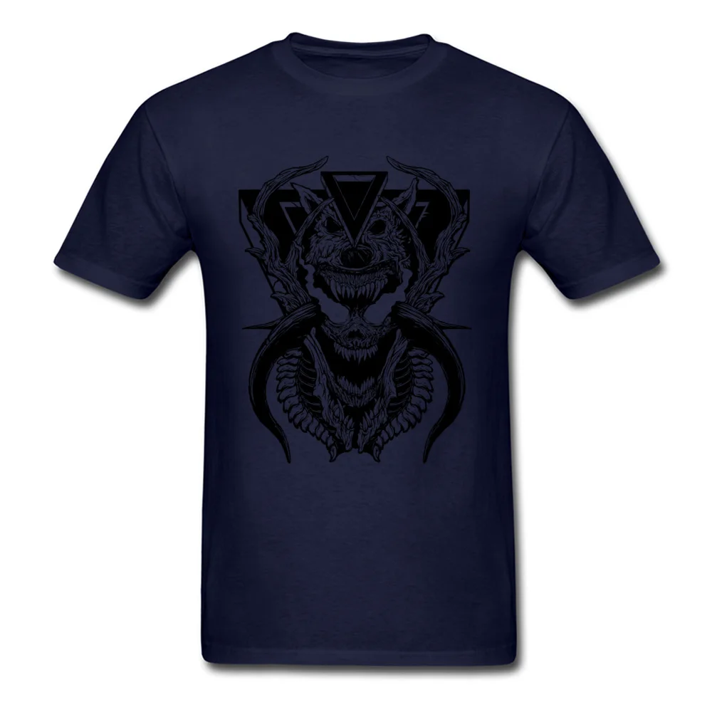Demon Wolf Funny Labor Day 100% Cotton O Neck Man Tees Casual Clothing Shirt Prevailing Short Sleeve T-shirts Drop Shipping Demon Wolf navy
