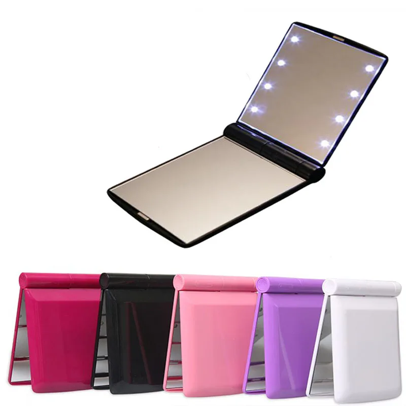 Ladies Cosmetic Vanity Mirror Opening Portable LED Compact Mirror Pocket Women Fashion Folding Makeup Mirror with LED Light
Ladies Cosmetic Vanity Mirror Opening Portable LED Compact Mirror Pocket Women Fashion Folding Makeup Mirror with LED Light