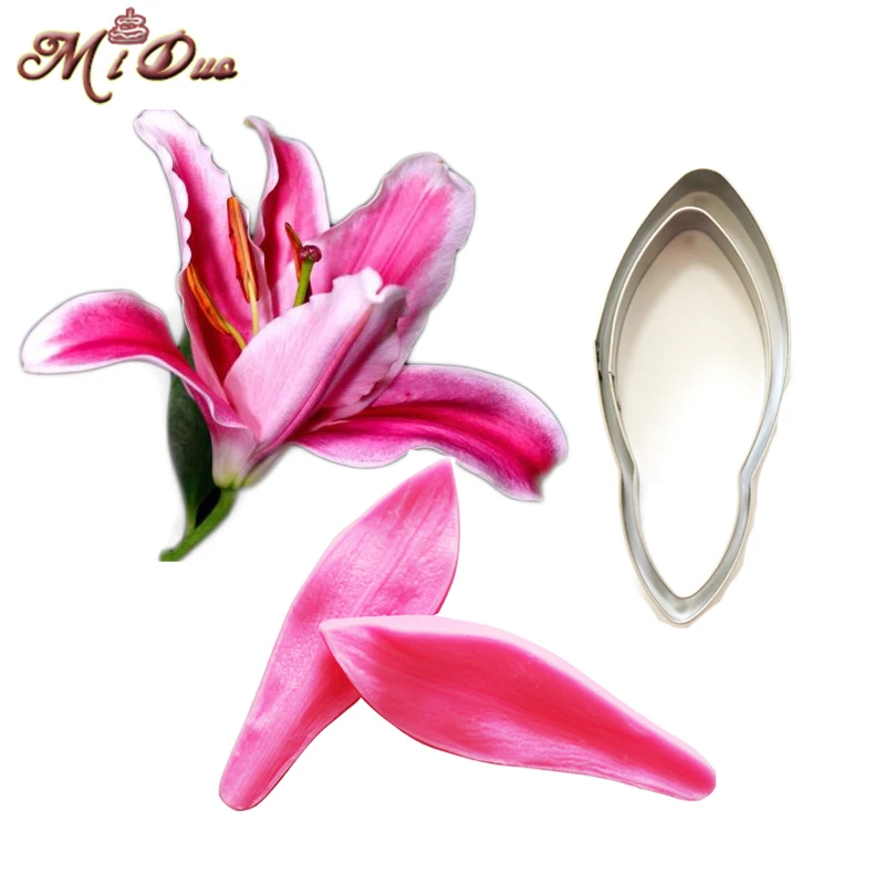 Lily Petal Silicone Veiner & Cutter Flower Petal Cutter Fondant Sugarcraft Stainless Steel Cutter Cake Decorating Moulds
Lily Petal Silicone Veiner & Cutter Flower Petal Cutter Fondant Sugarcraft Stainless Steel Cutter Cake Decorating Moulds