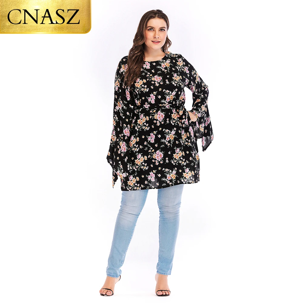 Long tops islamic clothing floral short dress with belt Irregular long sleeve plus size women clothing
Long tops islamic clothing floral short dress with belt Irregular long sleeve plus size women clothing