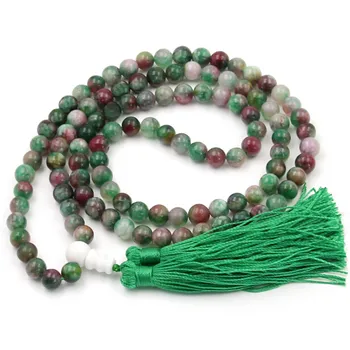 Fancy 8mm Natural Red-Green Stone Beaded Buddhist 108 Prayer Bracelet Tassel Yoga Necklace Female Meditation Jewelry Wholesale
Fancy 8mm Natural Red-Green Stone Beaded Buddhist 108 Prayer Bracelet Tassel Yoga Necklace Female Meditation Jewelry Wholesale
