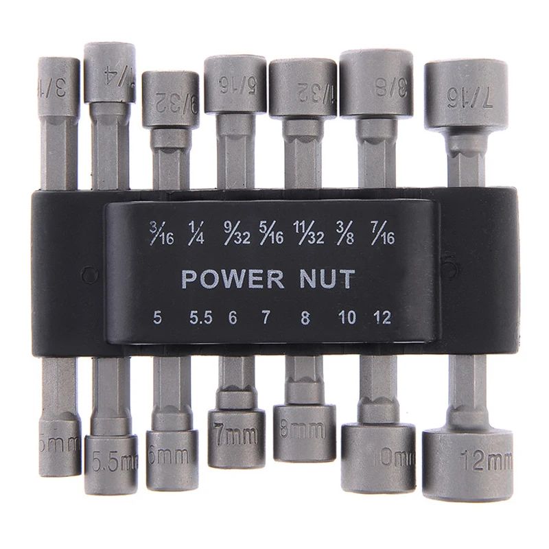 14cs/Set 1/4" Hex Shank Power Nut Allen Key Wrench Socket Bits 3/16"-7/16" 5-12mm Driver Bit for Power Tools
14cs/Set 1/4" Hex Shank Power Nut Allen Key Wrench Socket Bits 3/16"-7/16" 5-12mm Driver Bit for Power Tools