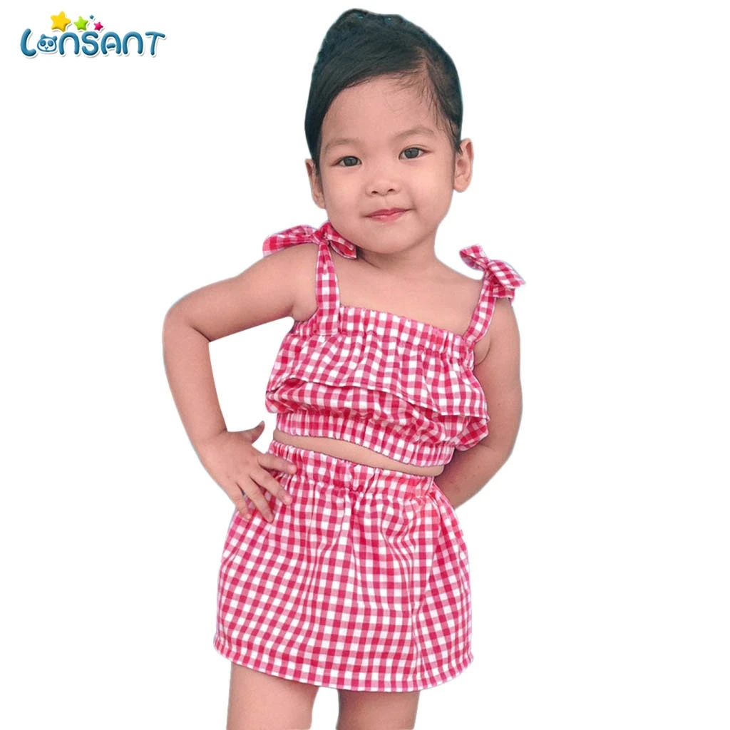 LONSANT 2Pcs Pretty Girls Clothing Kids Baby Girls Vest Tops+Skirt Plaid Ruffles Children Girls Outfits Clothes Set N30
LONSANT 2Pcs Pretty Girls Clothing Kids Baby Girls Vest Tops+Skirt Plaid Ruffles Children Girls Outfits Clothes Set N30