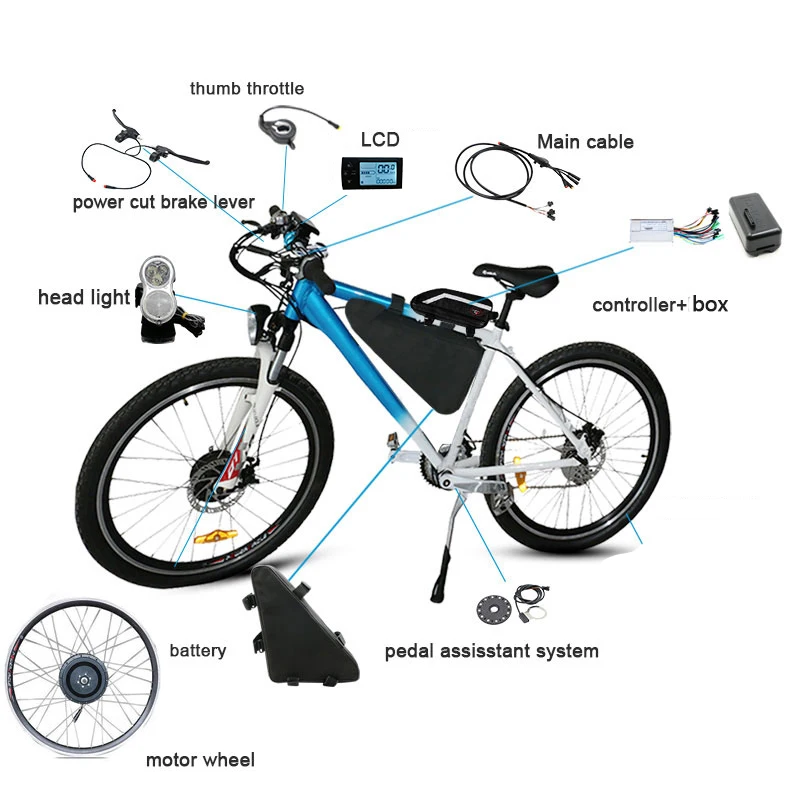 Discount 36V 250W-500W Electric Bike Conversion kit with Battery Front Gear Hub Motor Wheel ebike Bicycle Electric e Bike Conversion Kit 4