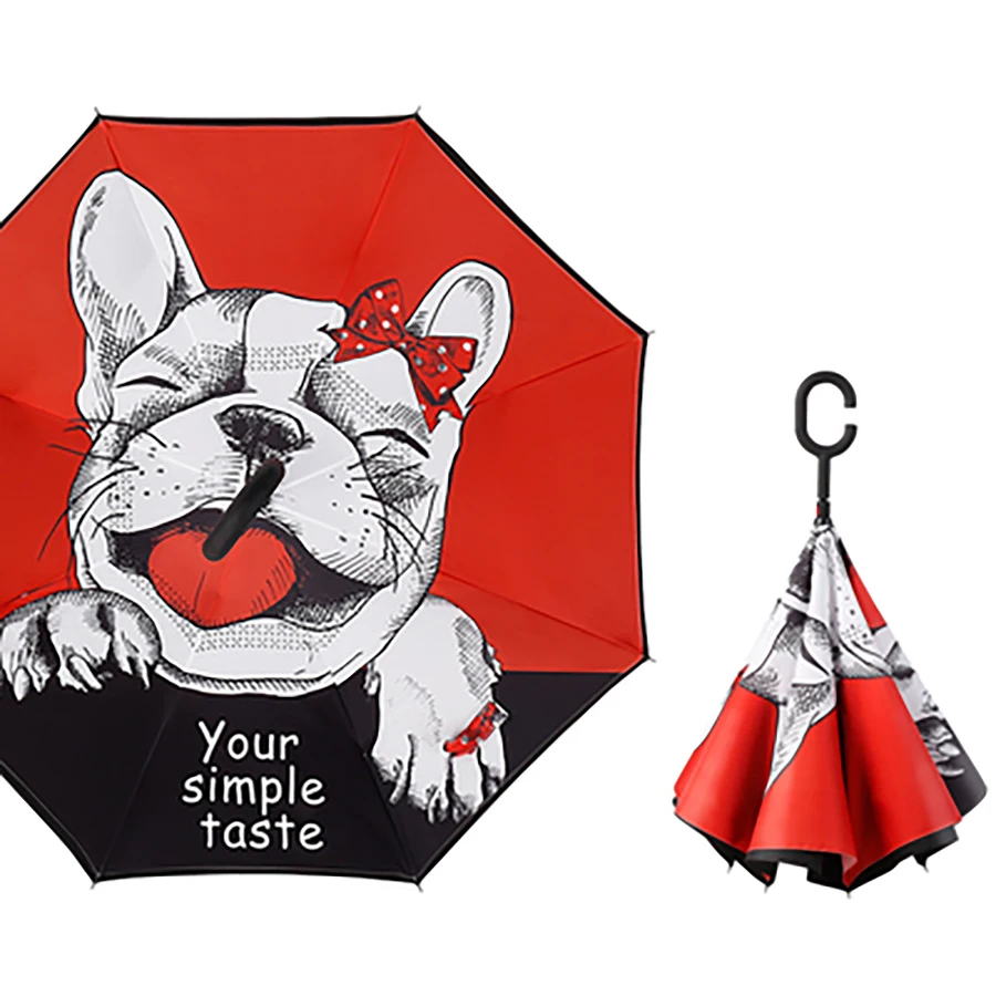 Large Double Layer Creative Umbrella Hands Free Cute Inverted Kids Umbrella Windproof Bulldog Frances Buldog Auto Defense 50YS58
Large Double Layer Creative Umbrella Hands Free Cute Inverted Kids Umbrella Windproof Bulldog Frances Buldog Auto Defense 50YS58