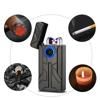 Men's Metal Fingerprint Touch Charging Pair of Arc Lighter USB Electronic Lighter Engraving Lighter Plasma Smoking Accessories
Men's Metal Fingerprint Touch Charging Pair of Arc Lighter USB Electronic Lighter Engraving Lighter Plasma Smoking Accessories