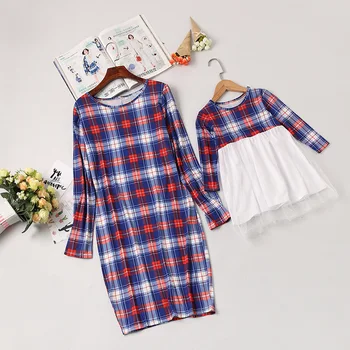 2019 Spring Autumn Famliy Adult Dress Cute Girls Lace Dress Mommy Me Stripes and checks Printed Clothes
2019 Spring Autumn Famliy Adult Dress Cute Girls Lace Dress Mommy Me Stripes and checks Printed Clothes