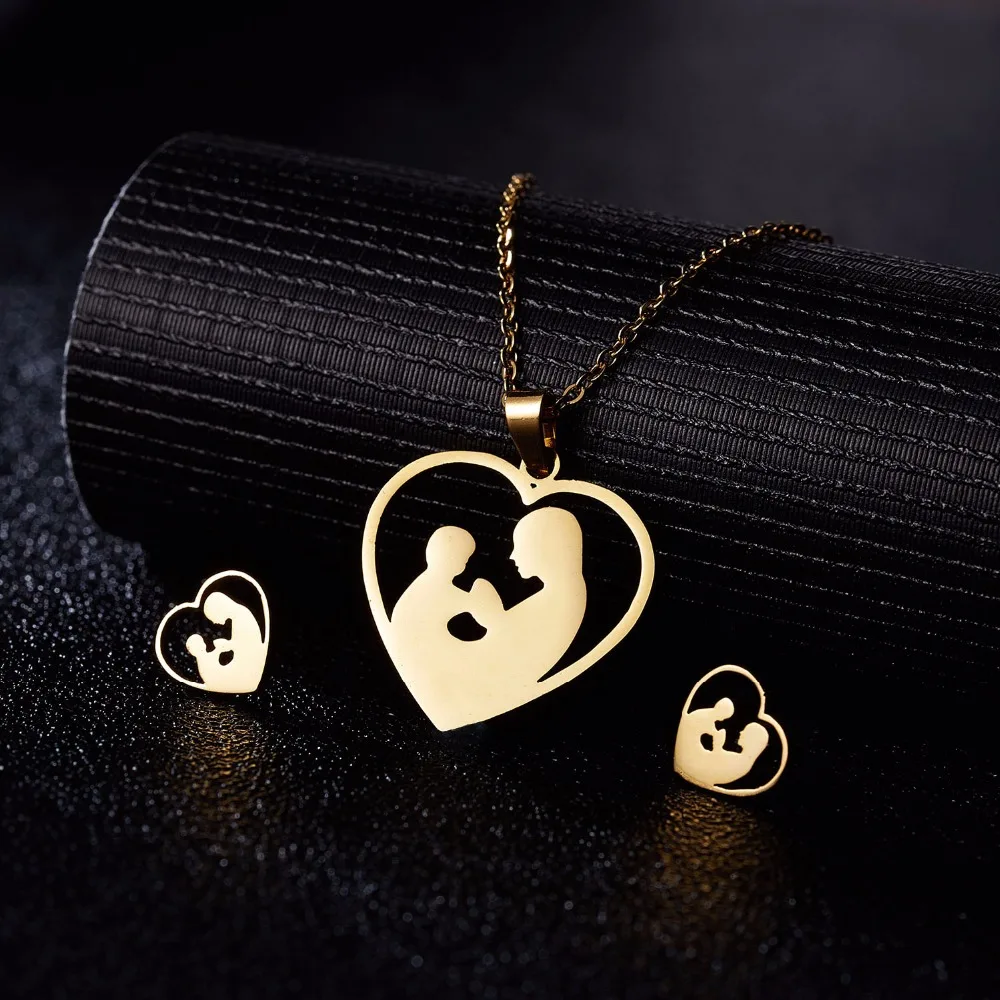 Rinhoo Fashion Hollow Mother and child Necklace Women Jewelry Set Stainless Steel Cute Animal Necklaces & Earrings Girl Kid Gift
Rinhoo Fashion Hollow Mother and child Necklace Women Jewelry Set Stainless Steel Cute Animal Necklaces & Earrings Girl Kid Gift