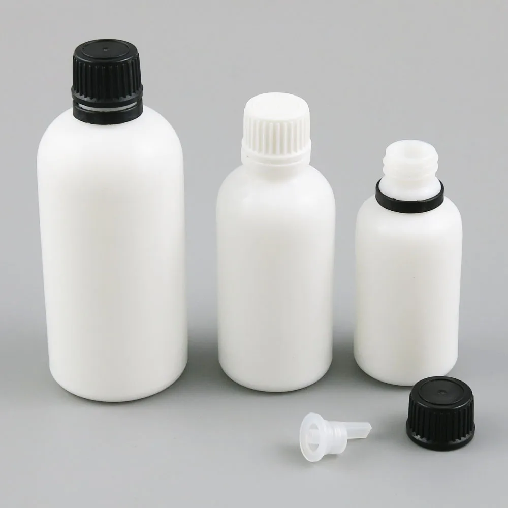 

200 X High Quality Refillable Natural White Glass Bottle With Tamper Evident Cap 30ml 50ml 100ml 1OZ White Glass Containers