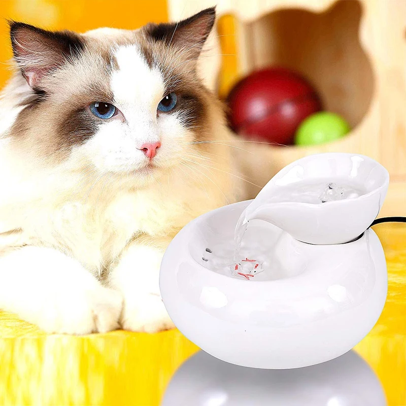 Ceramic Cat Drinking Water Fountain, 1.3 Liters Pet Water Fountains for Cats and Dogs, Electric Pet Water Dispenser with Quiet
Ceramic Cat Drinking Water Fountain, 1.3 Liters Pet Water Fountains for Cats and Dogs, Electric Pet Water Dispenser with Quiet