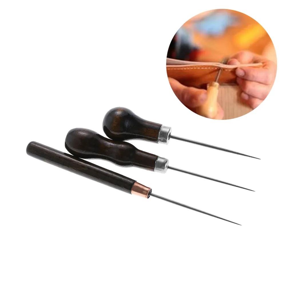 1/3PCS Wooden Handle DIY Leather Tent Sewing Awl Pin Punch Hole Repair Tool Hand Stitcher Leathercraft Needle Sewing Tool
1/3PCS Wooden Handle DIY Leather Tent Sewing Awl Pin Punch Hole Repair Tool Hand Stitcher Leathercraft Needle Sewing Tool