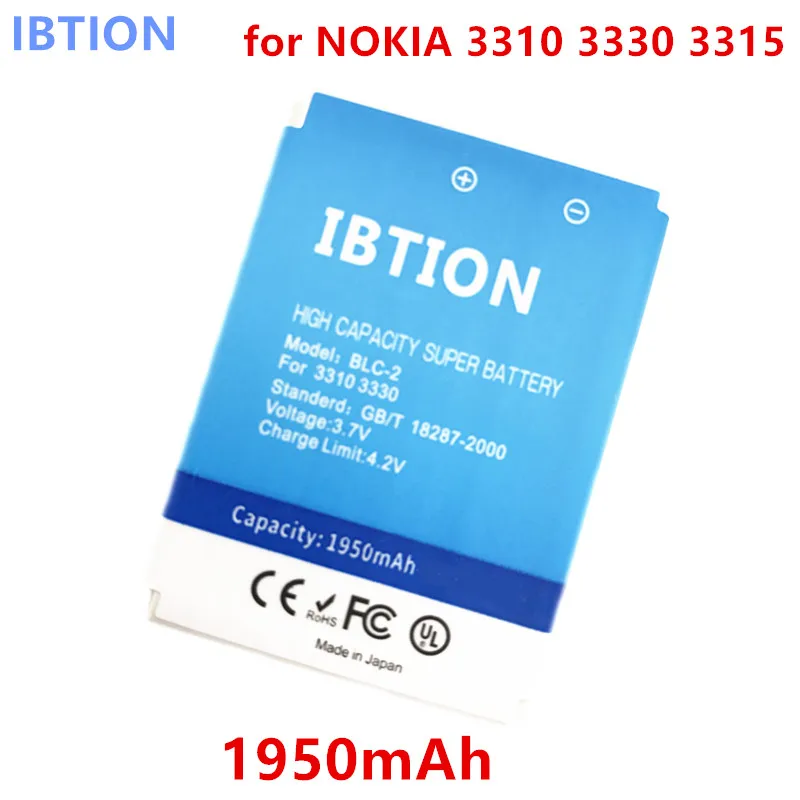 Ibtion 1950 мА/ч BLC 2 BLC2 литий ионный аккумулятор телефона Батарея для NOKIA 3310 3330 1260 2260 3315
