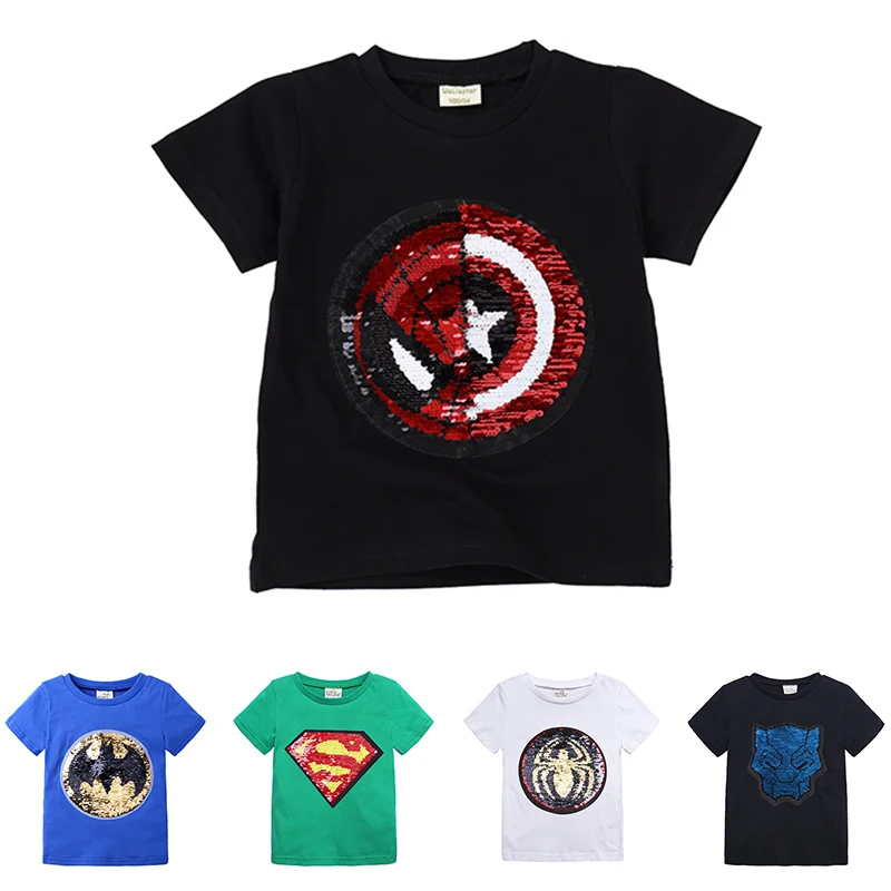 2019 New style summer clothes change face magic discoloration sequin Captain America cartoon tshirt for boys 2-7 years DBT098
2019 New style summer clothes change face magic discoloration sequin Captain America cartoon tshirt for boys 2-7 years DBT098