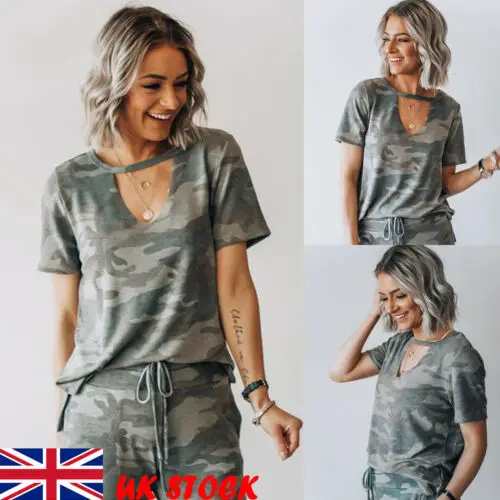 2019 Hot Sale Stylish Women V-neck Short Sleeve Military T-Shirt Lady Summer Comfortable Loose Camouflage Tops S-XL
2019 Hot Sale Stylish Women V-neck Short Sleeve Military T-Shirt Lady Summer Comfortable Loose Camouflage Tops S-XL