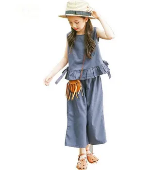 Summer 2018 girls clothes fashion children's cotton Vest + wide leg pants 2pcs large children princess clothes
Summer 2018 girls clothes fashion children's cotton Vest + wide leg pants 2pcs large children princess clothes