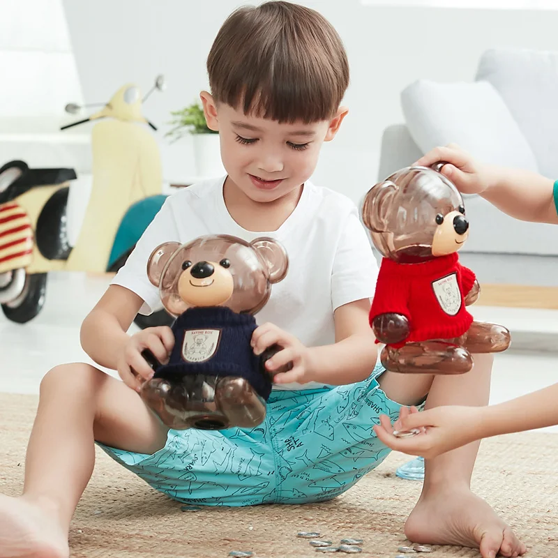 Bear Piggy Bank Plastic Kids Deposit Box Coin Transparent Money Box Bank Safe Cash Saving Gift Vintage Present for Boy Girl MYXX
Bear Piggy Bank Plastic Kids Deposit Box Coin Transparent Money Box Bank Safe Cash Saving Gift Vintage Present for Boy Girl MYXX
