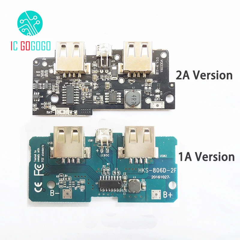 5V 1A 2A Power Bank Charger Module Step Up Boost Power Supply Charging PCB Circuit Board DIY Dual USB Output LED Powerbank
5V 1A 2A Power Bank Charger Module Step Up Boost Power Supply Charging PCB Circuit Board DIY Dual USB Output LED Powerbank