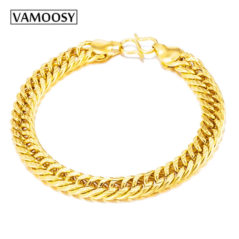 VAMOOSY Real Mens Bracelet Chain Polished 24K Placer Gold Color Copper Chains Bracelet for Men Cuban Jewelry Chain Width 8mm
VAMOOSY Real Mens Bracelet Chain Polished 24K Placer Gold Color Copper Chains Bracelet for Men Cuban Jewelry Chain Width 8mm