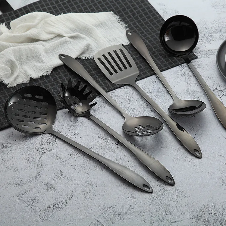 1pc Titanium-plated Black Cooking Utensils Cooking Spoon Shovel Kit Continental Home Kitchen Big Spoon Whitefly Kitchenware Set
1pc Titanium-plated Black Cooking Utensils Cooking Spoon Shovel Kit Continental Home Kitchen Big Spoon Whitefly Kitchenware Set