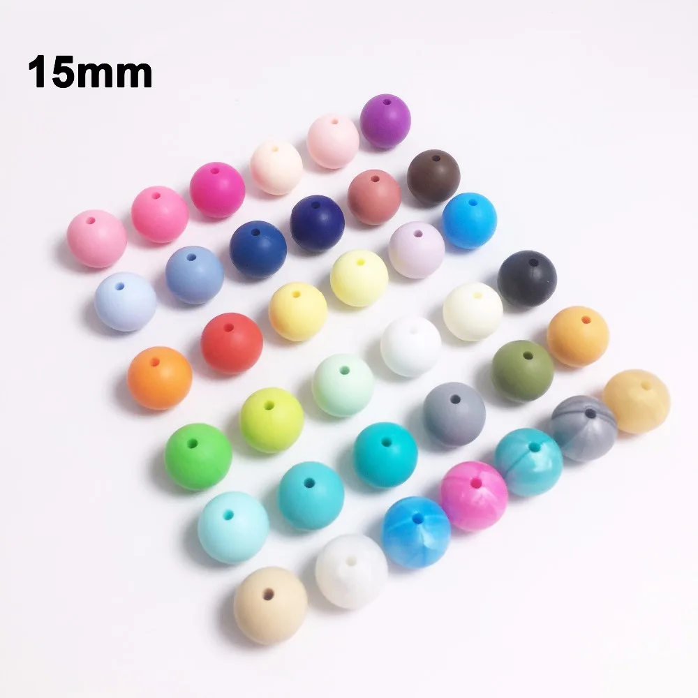 30 Colors 100pieces/lot Silicone Beads Baby Teething Beads 15mm Safe Food Grade Teething 15MM Round Silicone Beads
30 Colors 100pieces/lot Silicone Beads Baby Teething Beads 15mm Safe Food Grade Teething 15MM Round Silicone Beads