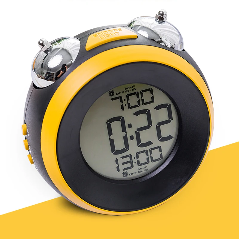 Workday Alarm Clock, Large Number Metal Double Ring Bell,Orange/ Yellow / White Color Ngiht light Table Clock With Battery Power
Workday Alarm Clock, Large Number Metal Double Ring Bell,Orange/ Yellow / White Color Ngiht light Table Clock With Battery Power