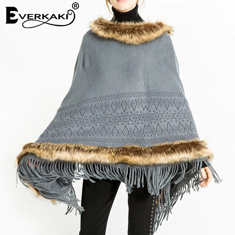 Everkaki Bohemian Tassels Fur Knitted Jackets Coats Women Thick Wool Warm Solid Faux Fur Cape Cloak Coat Female 2019 Winter
Everkaki Bohemian Tassels Fur Knitted Jackets Coats Women Thick Wool Warm Solid Faux Fur Cape Cloak Coat Female 2019 Winter