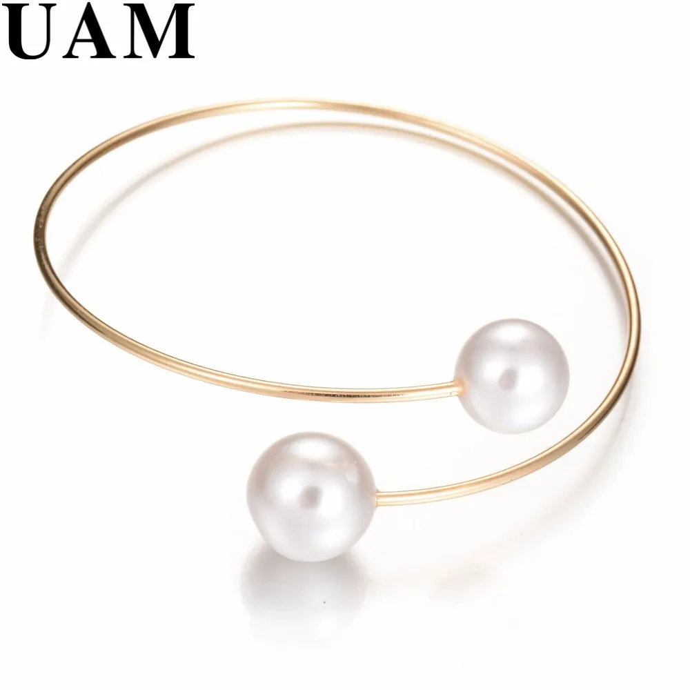 New Wedding Jewelry Gold/Silver Plated Open Cuff Bracelets Simple Double Simulated Pearl Ball Beads Adjustable Bangles Women
New Wedding Jewelry Gold/Silver Plated Open Cuff Bracelets Simple Double Simulated Pearl Ball Beads Adjustable Bangles Women