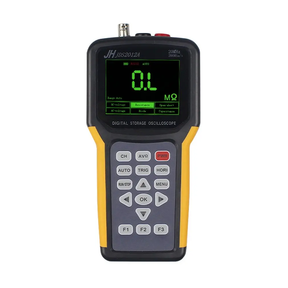 JDS2012A Handheld Digital Oscilloscope Single Channel 20MHz 200MSa/s Sample Rate & 4000 Counts Digital Multimeter Scope Meter
JDS2012A Handheld Digital Oscilloscope Single Channel 20MHz 200MSa/s Sample Rate & 4000 Counts Digital Multimeter Scope Meter