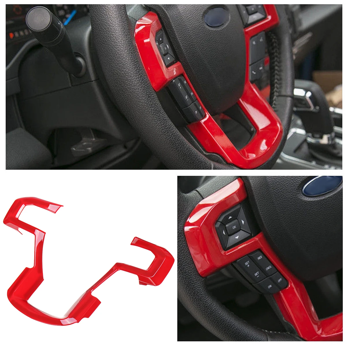 Auto Steering Wheel Moulding Cover Kit Interior Accessories Styling Moulding Red Sticker Steering Wheel Trim for Ford 15-17 F15
Auto Steering Wheel Moulding Cover Kit Interior Accessories Styling Moulding Red Sticker Steering Wheel Trim for Ford 15-17 F15