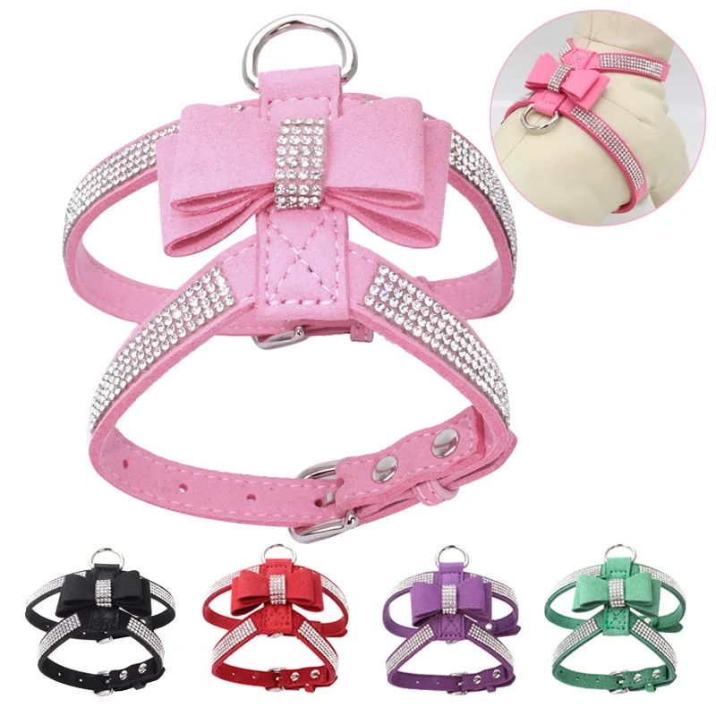 Bling Rhinestone Pet Puppy Dog Harness Velvet & Leather Leash For Small Dog Puppy Cat Chihuahua Pink Collar Pet Products
Bling Rhinestone Pet Puppy Dog Harness Velvet & Leather Leash For Small Dog Puppy Cat Chihuahua Pink Collar Pet Products