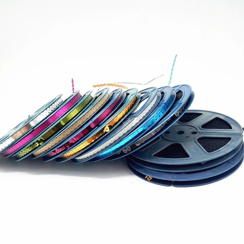 12pcs Good quality Sequins reel 7mm sequins spangle roll disk reel with length 95meters flat glitter sequins for Garments
12pcs Good quality Sequins reel 7mm sequins spangle roll disk reel with length 95meters flat glitter sequins for Garments