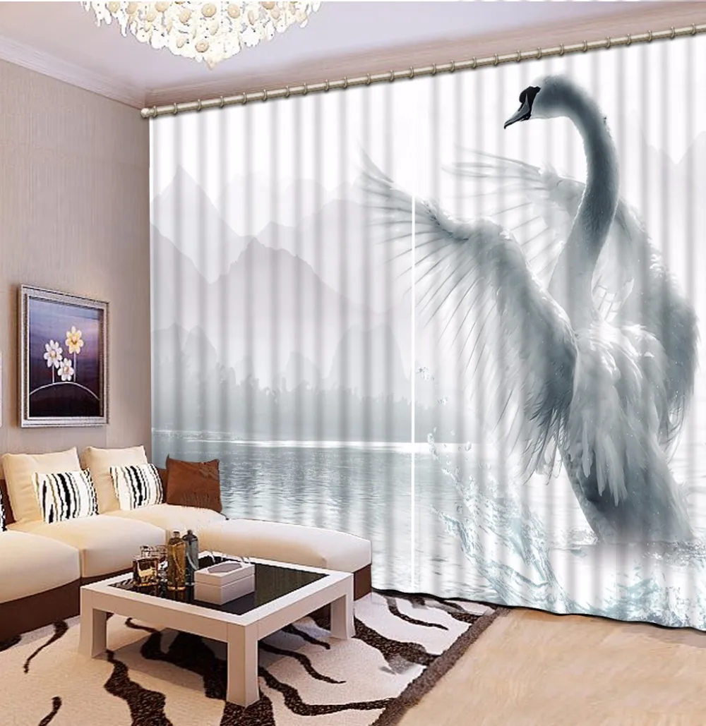 Home Bedroom Decoration Fashion Customized 3D Curtain Grey Painted Swan Curtains For Bedroom Blackout Shade Window Curtains
Home Bedroom Decoration Fashion Customized 3D Curtain Grey Painted Swan Curtains For Bedroom Blackout Shade Window Curtains